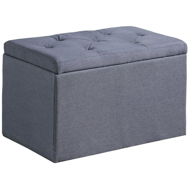 ORE International Banquette de Rangement pour Chaussures en Polyuréthane 18.5" avec Touffeté Gris
