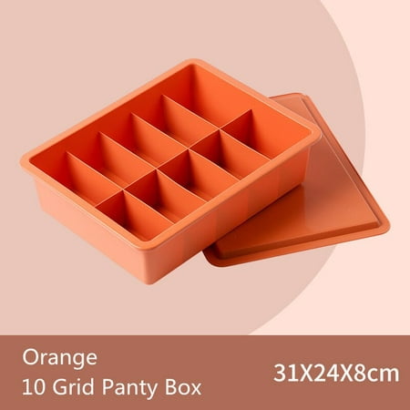 

1/10/15-Grid Household Plastic Underwear Organizer With Lid Dormitory Wardrobe Bra Socks Drawer Storage Divider Box Container
