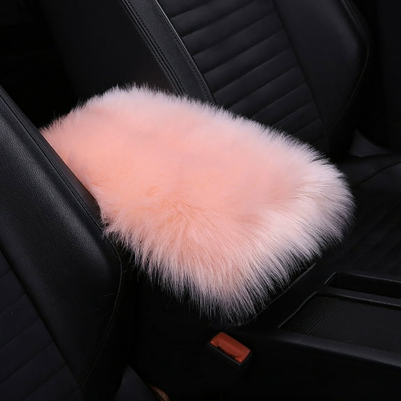 BotaniNest Furry Car Armrest Cover Car Center Console Cover Pad Car Soft Console Pad Wool Armrest Seat Box Cover Protector Universal Fit For Most Vehicles