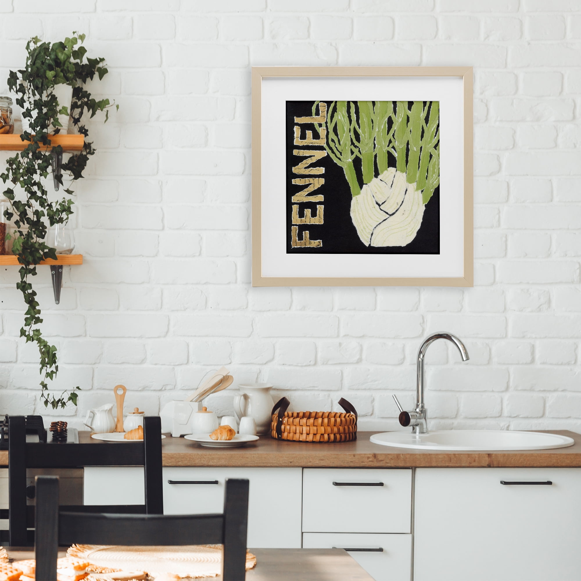 Stupell Industries Fennel Root Vegetable Birch Framed Print Under Glass, design by Nancy Overton