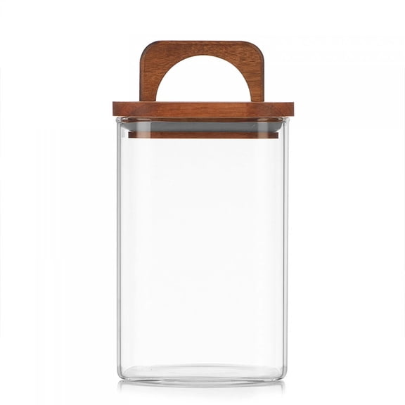 3-Pack 40oz Square Glass Jars with Wooden Lids - Airtight Food-Grade Storage Containers for Coffee Beans, Nuts, Snacks & Salads