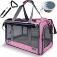 thumbnail image 6 of Soft-Sided Airline-Approved Pet Carrier-Durable, Breathable, Portable Foldable Dog BowlFoldable Travel Bag, And Pet Car Seat Belt, Ideal for Small to Medium Cats And Puppies, 6 of 16