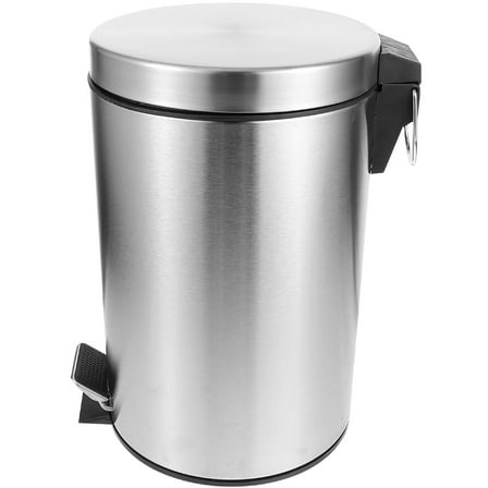 SEWCHICS Stainless Steel Pedal Trash Can Silver for Home Kitchen Living Room