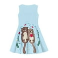 thumbnail image 4 of FOR U DESIGNS Otter Kids Tank Dresses Cute High Waistline Skater Dresses 7-8Y Girls Midi Playwear Leisure Summer Clothes Comfy Toddler Ruffle Tutu Dress, Blue, 4 of 6