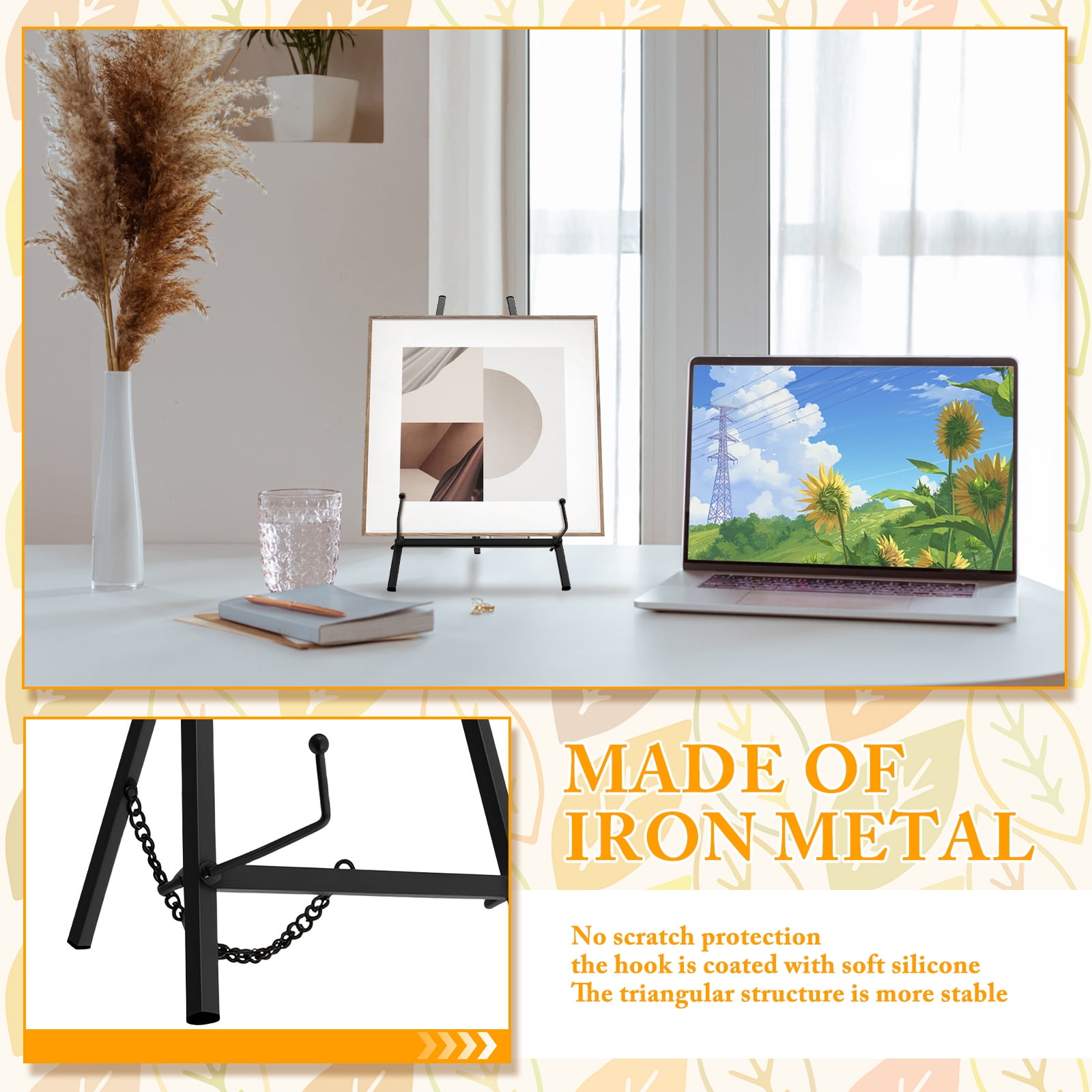 Tcwhniev Art Painting Easel for Table Top Floor Compact Strong Load Bearing Metal Small Easel Stand for Displaying Book Photo Wedding Sign Art Photograph
