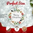 thumbnail image 2 of Merry Christmas Floral Wreath Ceramic Ornament - Beautiful Classic Design - 3 Inch Christmas Tree Round Ornament - Xmas Holiday Decor - String Included - ORN0011, 2 of 5