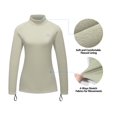 thumbnail image 4 of Dasawamedh Women's Fleece Thermal Underwear Set Lightweight Warm Base Layers Long Johns for Hiking Skiing Diving, Light Khaki XS, 4 of 7
