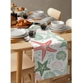 thumbnail image 3 of Hokiten Table Runners 72 Inches Long Dress Scarves, Red Sage Green Starfish Coastal Farmhouse Kitchen/Dining Table Runner, Coffee Tablerunners, Beach Nautical Coral Sea 18x72 Inch, 3 of 7