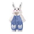 thumbnail image 1 of Diconna Infant Baby Fuzzy Bunny Costume Long Sleeve Hood Coat Button Down Warm Rabbit Romper, 1 of 4