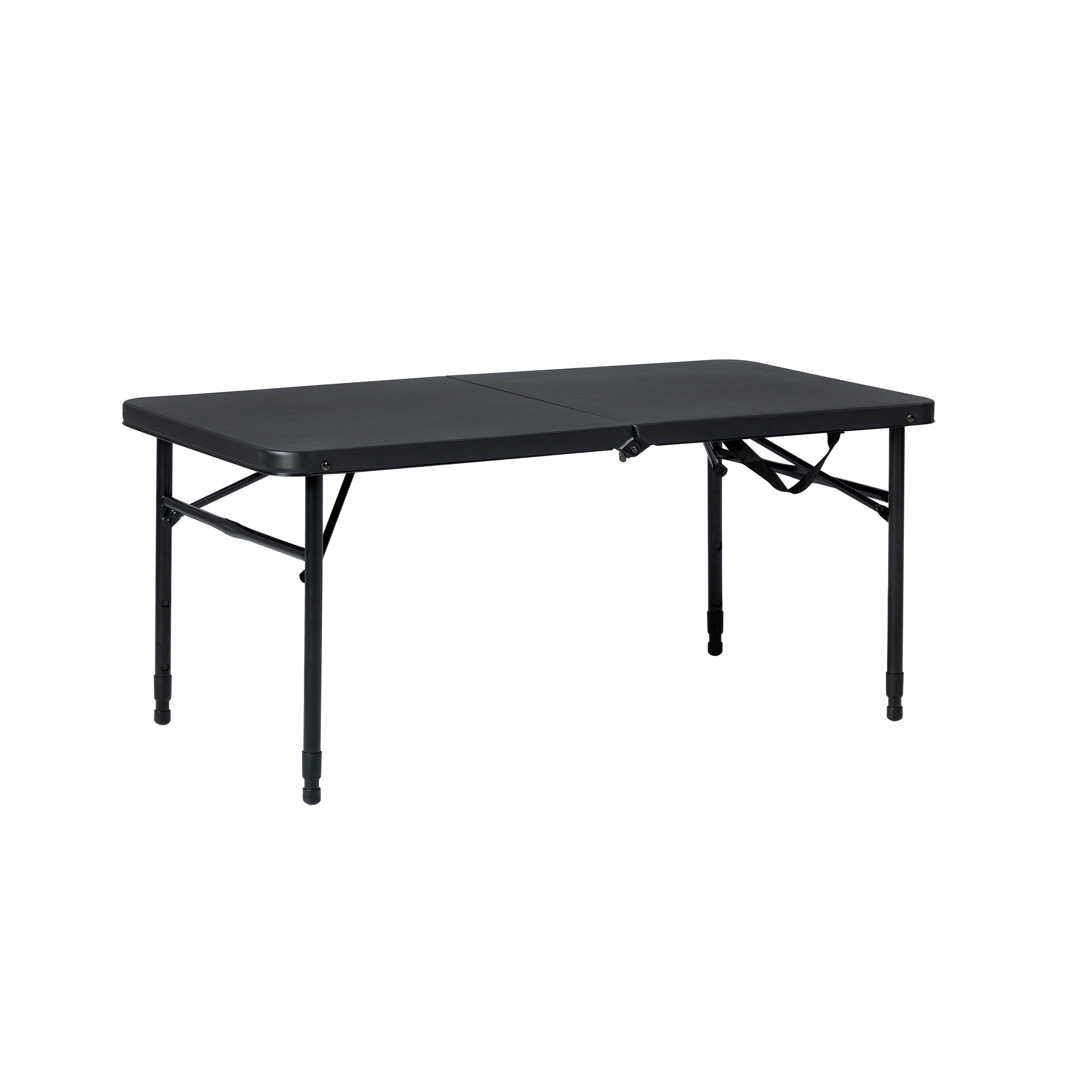 Mainstays 40"L x 20"W Plastic Adjustable Height Fold-in-Half Folding Table, Rich Black - image 4 of 11