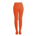 thumbnail image 3 of EMEM Apparel Women's Ladies Solid Colored Opaque Dance Ballet Costume Microfiber Footed Tights Stockings Fashion Neon Orange C, 3 of 5