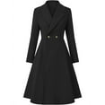 thumbnail image 3 of Karight Womens Trench Coat Double-Breasted Long Dressy Windbreaker Overcoat Fall Winter Outerwear, 3 of 5