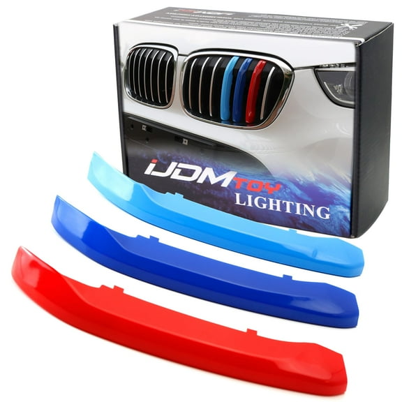 Exact Fit M-Color Grille Insert Trims For 2016-2019 BMW X1 Front Center Kidney Grilles (7 Beams)