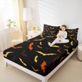 thumbnail image 4 of Feelyou Halloween Bat Twin Sheet Sets, Gothic Animal Print Twin Fitted Sheet, Kids Boys Girls Flat Sheet, Microfiber Bedroom Decor,3 Pieces, 4 of 7