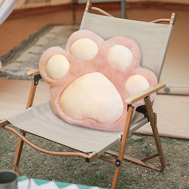 Adorable Feline Design Cozy Throw Pillow for Desk Rest and Winter Hand Warming Comfort