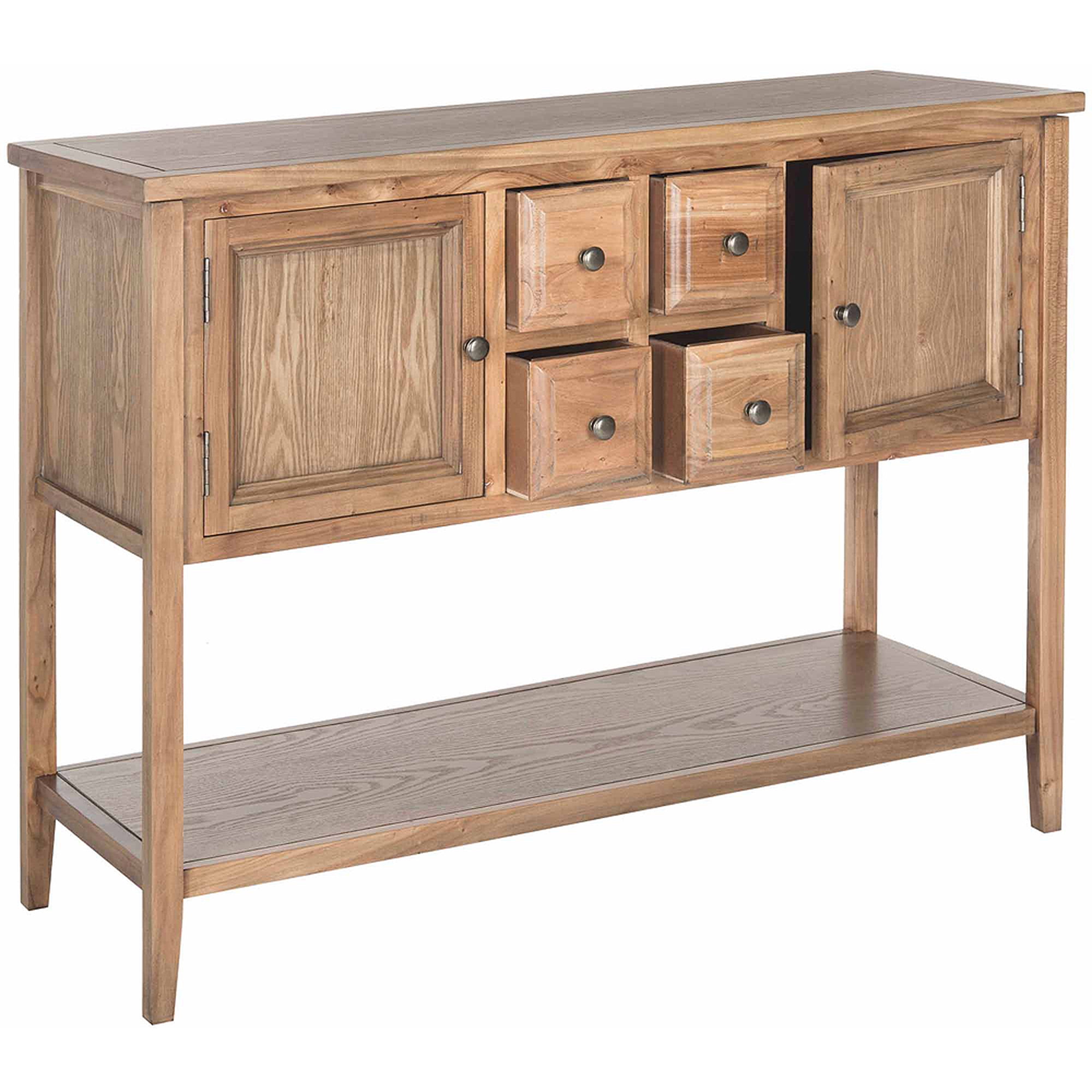 SAFAVIEH Charlotte Rustic Storage Sideboard w/ 2 Cabinets & 4 Drawers, Oak