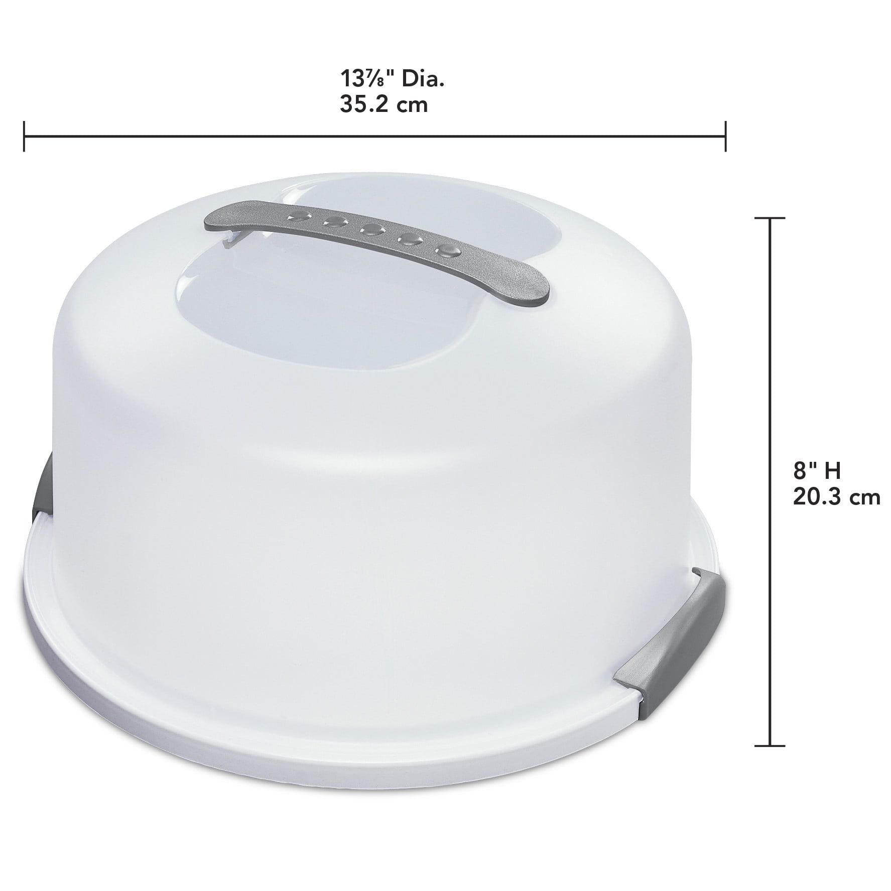 Sterilite Cake Server, Latching Lid with Handle, Easy to Store, Transport and Serve, White, 4 Count