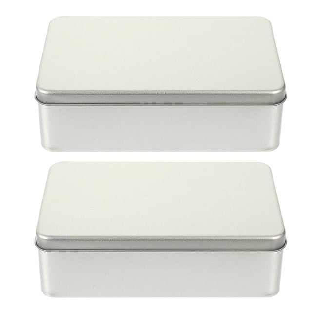 2pcs Tinplate Packing Boxes Tinplate Storage Boxes Baking Containers Home Supplies