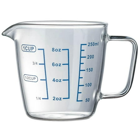 

8/16 Oz Borosilicate Glass Measuring Cup Clear Scale Transparent Mug Espresso Coffee Juice Single-Mouthed Drinkware Cup