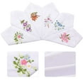 thumbnail image 3 of 18 Ladies Cotton Handkerchiefs Flower Embroidered with Lace Colored Handkerchiefs for Women, 3 of 7