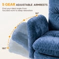 thumbnail image 2 of Bestier Criss Cross Office Chair, Plush Velvet Vanity Chair with Adjustable Armrests, Side Pockets, Comfy Swivel Ergonomic Desk Chair for Home Office Bedroom Makeup, Ocean Blue, 2 of 11