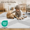 thumbnail image 4 of ODIKA 8'x10' Washable Area Rug Durable, Non-Slip Under Tonal Plush Solid Field Minimalist Interlocking Geometric for Living Room, Sectional, Family, 4 of 7