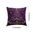 thumbnail image 3 of Hometravel Purple Christmas Pillowcase, Santa Claus Tree Candle Wreath Design, Decorative Cushion Cover for Bedroom, Sofa, Home Decor, 3 of 6