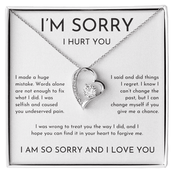 Apology Gift For Her, I'm Sorry Gift Forever Love Necklace Standard Box