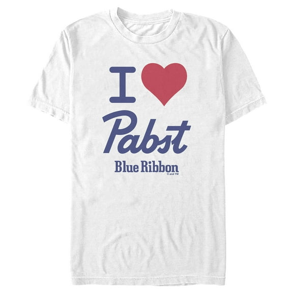 Men's Pabst I Heart Beer Graphic Tee White Small
