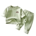 thumbnail image 2 of Cethrio Boys Girls Pajama Sets, Comfy 2 Piece Thickened Fall Winter Sleepwear Green Size 2-3 T, 2 of 4