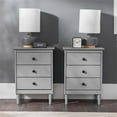 thumbnail image 4 of Pemberly Row 3-Drawer Solid Wood Nightstand in 2 Pack in Gray, 4 of 6