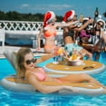 thumbnail image 3 of FLOAYANT Inflatable Floating Chair, Pool Float Lounge for Adults, Chair Floats with Cup Holder, Swimming Pool Water Floating Chair, Inflatable Lounge Bed Sofa for Beach, Pool Party, Lake(1 Pack), 3 of 6