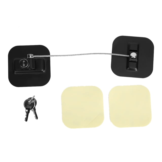Cerradura de seguridad para niños con llave para armario de refrigerador, cuadrada, ABS, color negro