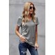 thumbnail image 3 of ABPHQTO Camiseta de Mujer Escote en V Estampado Estrellas Gris, 3 of 5