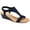 Navy Neoprene, variant on Womens Red T-Strap Step Round Toe Wedge Slip On Slingback Sandal 7.5 M