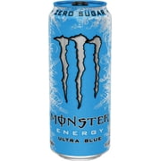 (24 Cans) Monster Ultra Blue, Sugar Free Energy Drink, 16 fl oz