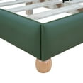 thumbnail image 5 of Full Size Bed Frame with Tufted Headboard, PU Leather Upholstered Platform Bed, Wood Support Legs, No Box Spring Needed, Green, 5 of 9