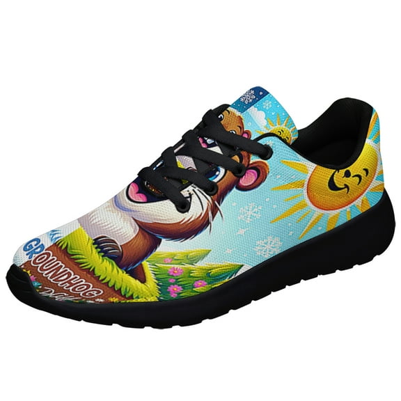 Happy Groundhog Day Shoes Sneakers Black Size 3.5