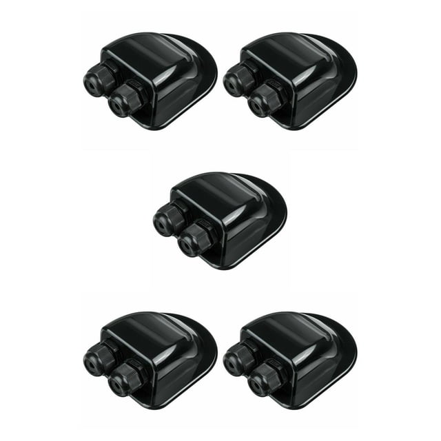 Conector Kenally caja de empalme de glándula de entrada de cable doble de panel solar Negro 5piezas
