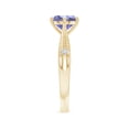 thumbnail image 3 of Angara Natural 1.45 Ct. Tanzanite with Diamond Solitaire Ring in 14K Yellow Gold for Women (Ring Size: 3), 3 of 9