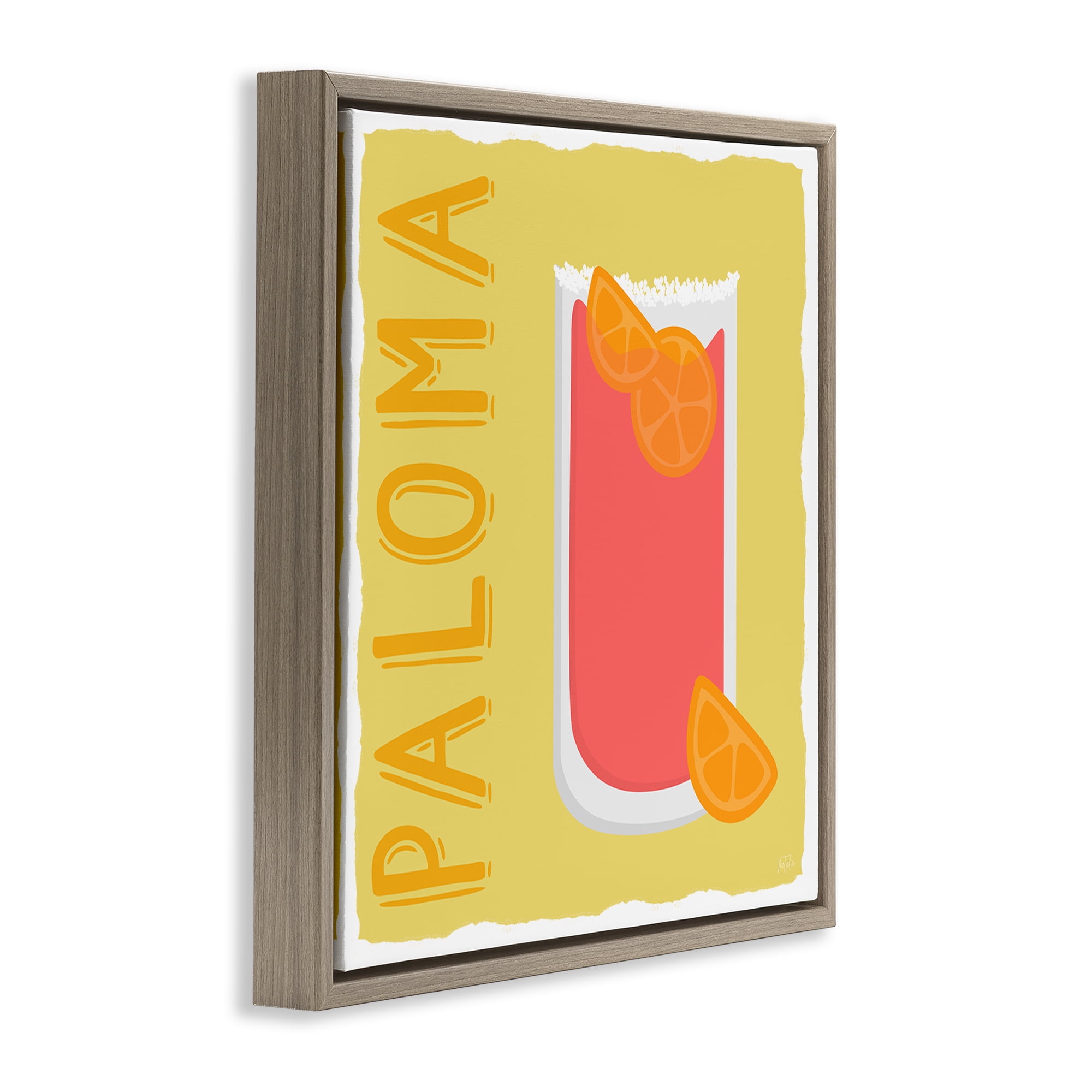 Stupell Industries Paloma Cocktail Drink Food & Beverage Painting Brown Floater Framed Canvas Art Print Wall Art, 18 x 18