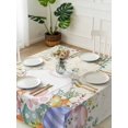 thumbnail image 3 of Cute Easter Bunny Suqare Tablecloth - 54 x 54 Inch, Eucalyptus Leaves Colorful Eggs Beige Waterproof & StainResistant Tablecloth, Washable Oil-proof Table Cover for Dining/Party/Wedding/Buffet, 3 of 9