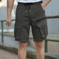 thumbnail image 2 of Mlzmgr Cargo Shorts for Men S-3XL Drawstring Elastic Waist Shorts Mens Outdoor Hiking Short Pants with Multi Pockets, 2 of 6