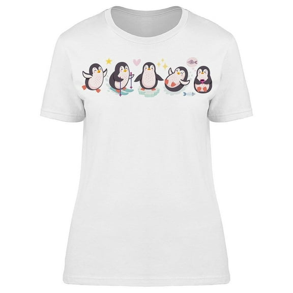 Cute Penguins Having Fun Tee Women's -Image by Shutterstock