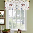 thumbnail image 3 of Spring Botanical Floral Curtain Valances for Windows, Kitchen Valance Window Treatments Panel 2 Pack, Rustic Butterfly Flowers Rod Pocket Short Curtains for Bathroom Bedroom 54 x 18 Inch, 3 of 8
