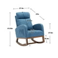 thumbnail image 3 of Faitaliicy Rocking Chair Upholstered Recliner Sofa Chair With Head Pillow Side Storage Bag Modern Nursing Rocker Glider Solid Wood Base High Back Comfy Armchair For Home Office, 3 of 9