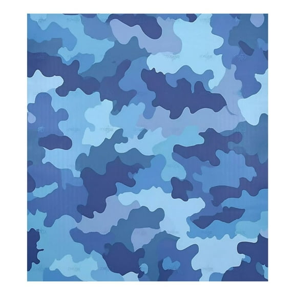IAUYY Magnetic decorative sticker - 23x26 Inch PVC Refrigerator Decorative Cover, Removable DIY Art for Kitchen Appliances Blue Camouflage Pattern Background