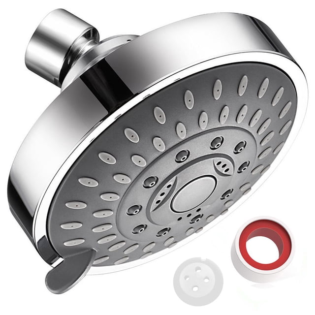 4-Inch Overhead Shower Head Copper Connector, Head Adjustable Inch Shower 4 Top 5-Setting Head Pressure High Shower Spray Shower