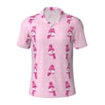 thumbnail image 2 of Daiia Pink Scarf Snowman Pattern Men’s Polo Shirts,Solid Deck Shirt,Classic Fit, Breathable Cotton Polo for Casual and Sport Wear-4X-Large, 2 of 7
