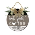thumbnail image 2 of Eveokoki But First Coffee Sign Rustic Wood Coffee Sign Farmhouse Coffee Bar Wall Decor Wood Plaque Hanging Sign for Home Housewarming Coffee Bar Coffee Station, 11x11 Inch, 2 of 5